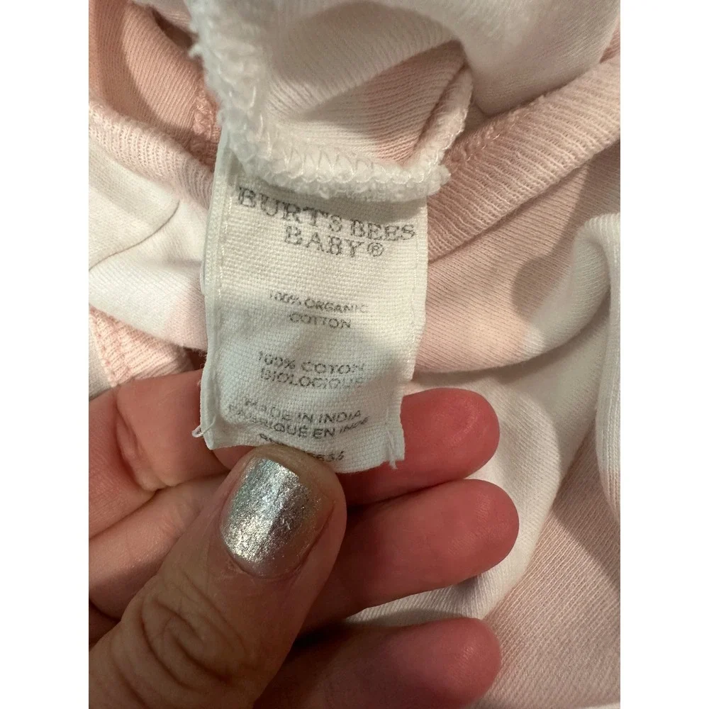 Burts Bees Baby Beekeeper Sleep Sack Pink White Stripe Organic Cotton 12-18M L